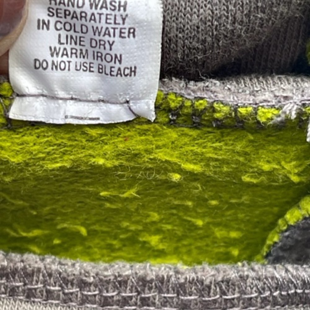 Boho Hippie Retro Trippy Green Embroidered Women's Sweatshirt Cowl Neck Lrg NWOT - Picture 16 of 16
